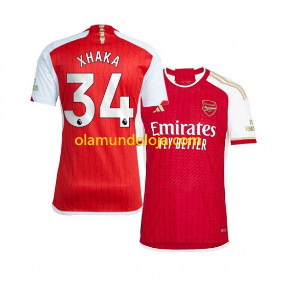 Camisola Arsenal Xhaka 34 Homem Equipamento Primeiro 2023-2024 Manga Curta